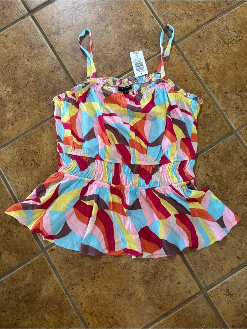 Torrid Women’s Multicolor Printed Peplum Cami Top NWT